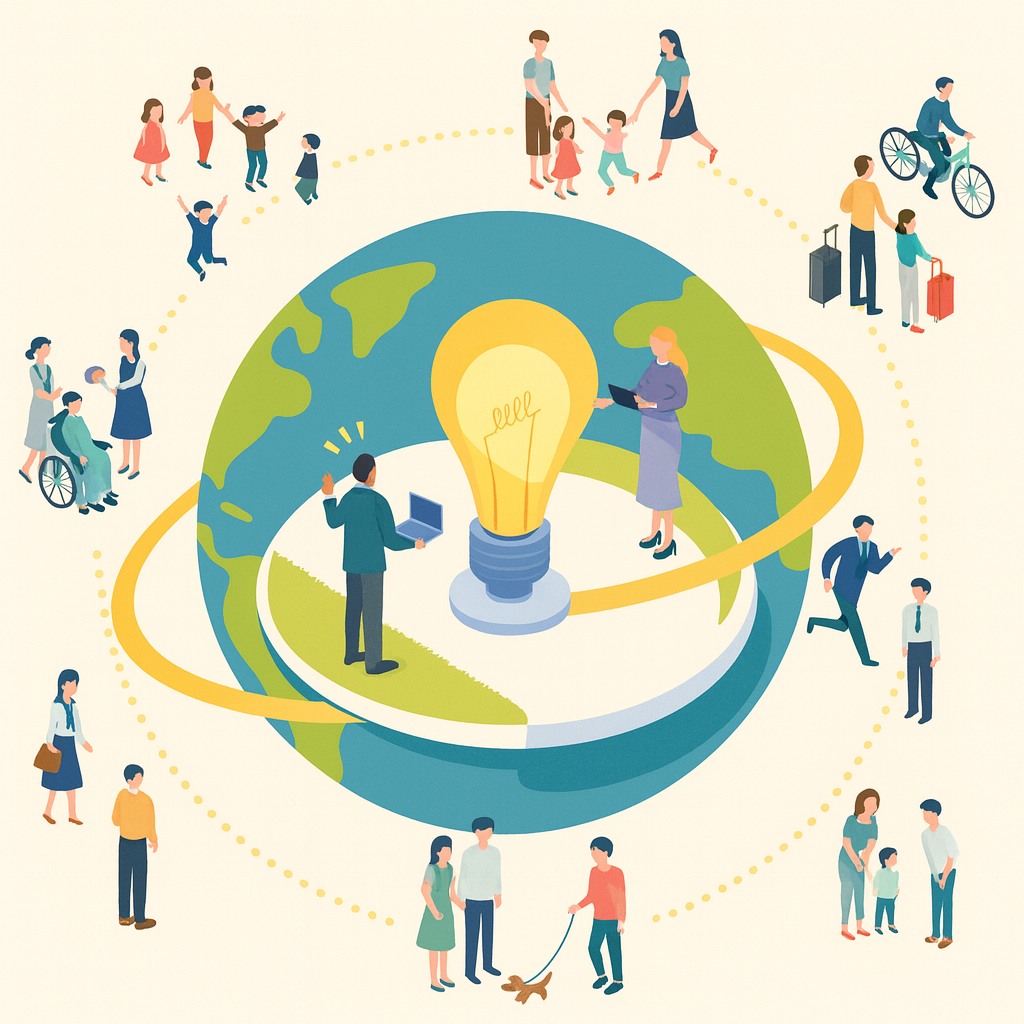 人と文化がつながり循環するイメージ